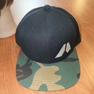 Grodsn Embroidered Logo Camo Visor Trucker Mesh Snapback Hat Cap